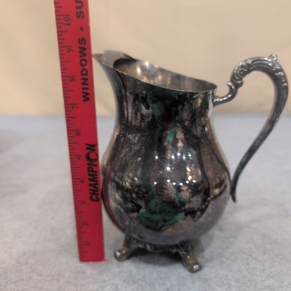 F.B. Rogers Silver Co 3707 Silver Plated Footed Water Pitcher with Ice Guard - Picture 2 of 7